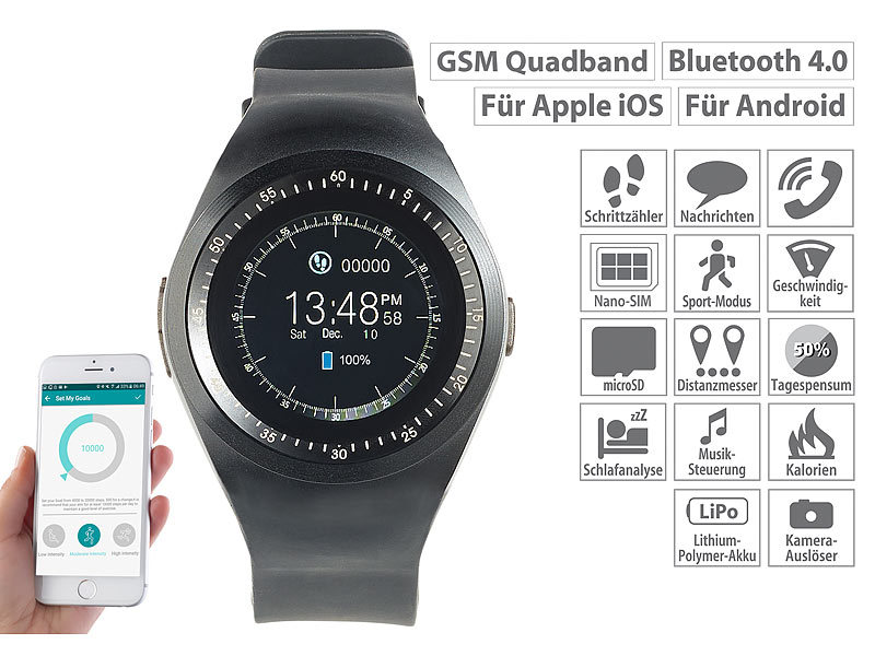 ; Smartwatches mit Pulssensor für iOS & Android 