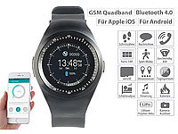 simvalley MOBILE 2in1-Uhren-Handy & Smartwatch für iOS & Android, rundes Display; Handy-Smartwatches mit Bluetooth, Handy-Smartwatches mit Kamera und Bluetooth Handy-Smartwatches mit Bluetooth, Handy-Smartwatches mit Kamera und Bluetooth 