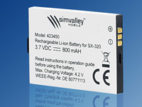 simvalley MOBILE Reserve-Akku 800 mAh für Dual-Sim Handy SX-320; Notruf-Handys 