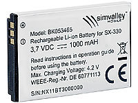 simvalley MOBILE Reserve-Akku 850 mAh für Dual-Sim Handy SX-330; Notruf-Handys 