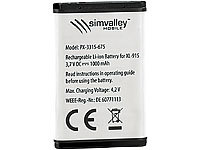 simvalley MOBILE Reserve-Akku 1000 mAh für Komfort-Handy XL-915