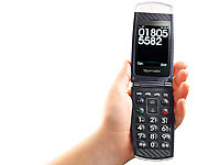 simvalley MOBILE Klapp-Notruf-Handy "XL-937" inklusive LADESCHALE; Scheckkartenhandys 