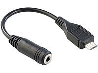simvalley MOBILE Headset-Adapter für SP-2X.SLIM (micro-USB auf Klinke); Scheckkartenhandys 