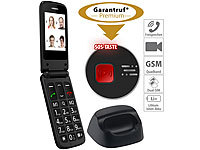 simvalley MOBILE Senioren und Notruf-Klapp-Handy mit Garantruf Premium und Ladestation; Scheckkartenhandys Scheckkartenhandys 