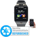 simvalley MOBILE 1,5"-Handy-Uhr & Smartwatch mit Bluetooth 3.0 (Versandrückläufer); Scheckkartenhandys 