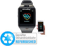 simvalley MOBILE Handy-Uhr/Smartwatch mit Kamera, Bluetooth 4.0, iOS & Android; Android-Smart-Watches 